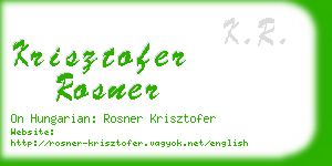 krisztofer rosner business card